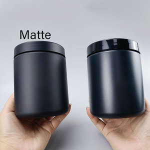 Wholesale 300ml 500ml 600ml 1000ml HDPE Black Matte Soft Touch <strong>Plastic</strong> <strong>Jar</strong> for Hair Cream Body Butter Scrub Protein Powder - Product Image 3