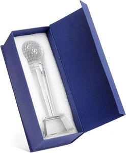 Trofeo de Golf de Cristal K9 Ecológico de 250 mm, Venta al Por Mayor de Fábrica WZ, Grabado Láser 3D Personalizado, OEM/ODM Disponible - Product Image 4