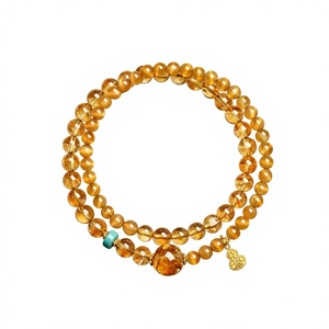 Pulsera de Citrino Natural para Mujer, Doble Hilo, Cuentas de la Suerte que Atraen Dinero, Cristal Amarillo Torre, Ojo de Tigre, Regalo - Product Image 6