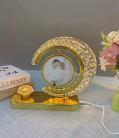 Lampe de bureau en forme de croissant de lune, cadre photo, cadre photo suspendu en forme de cœur