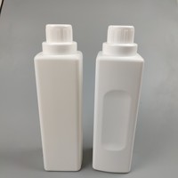 Bouteille carrée en plastique pour détergent liquide 1000 ml avec bouchon, récipient pour lessive et savon à vaisselle, impression personnalisée