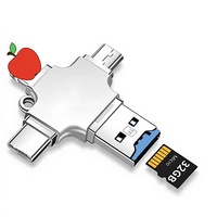 Lecteur de cartes métallique multifonctionnel quatre-en-un Garantie d'un an Compatible avec les téléphones Android Clé USB Interface Type-C