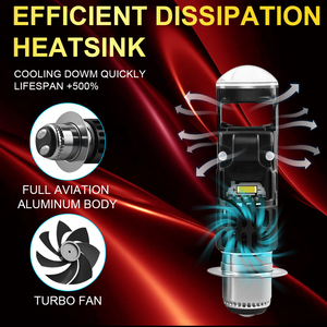 Ampoule de phare LED pour <span class=keywords><strong>moto</strong></span> M01R Plug and Play en gros, P15D H6, refroidissement AC/DC 9-60V 28W 2800LM, lentille de phare de <span class=keywords><strong>moto</strong></span> avec ventilateur - Product Image 6