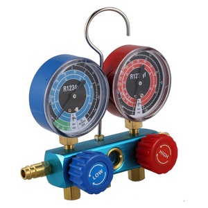R1234yf Refrigerant Dual Valve <b>Gauge</b> Aluminum Alloy Car Air Conditioning Filler Pressure <b>Gauge</b> Low High Control - Product Image 1