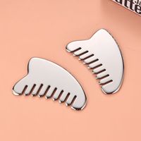 Peigne Gua Sha 2-en-1 en acier inoxydable, outil de massage des méridiens du cuir chevelu