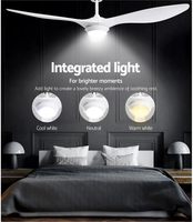 Ventilateur de plafond 52 pouces avec lumière LED 18W 3CCT dimmable, moteur DC, 6 vitesses, télécommande, réversible, certifié CB pour chambre à coucher