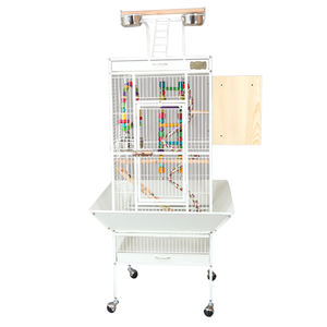 Cage à oiseaux 60 pouces en fer forgé, cage pour perruches avec plateau supérieur ouvrant et support roulant pour oiseaux moyens, cage de luxe pour perroquets XXL - Product Image 1