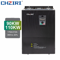 CHZIRI 380V ± 20% 90kW/110kW 176A/210A petite taille vecteur triphasé VSD VFD convertisseur de fréquence à entraînement ca coque murale en acier