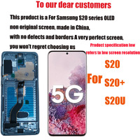 Layar sentuh Digitizer tampilan LCD 6.7 6.5 inci OLED S20 Plus G986 bekas untuk Samsung S20 + G985 layar sentuh pengganti ponsel