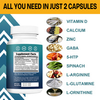 GMP Croissance Taille Calcium Vitamine D3 Zinc L Arginine GABA 5 HTP Complément Osseux 60 Gélules Enfants Adolescents Adultes