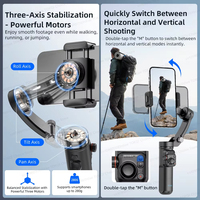 Stabilisateur de téléphone M02 avec suivi du visage, stabilisateur portable 3 axes anti-tremblement pour vlog, pliable avec trépied et contrôle sans fil