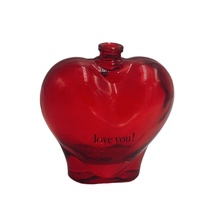 Vente en gros de flacons de diffuseur d'arômes de parfum en verre en forme de cœur de luxe de 100ml vides avec étanchéité en liège et surface de sérigraphie
