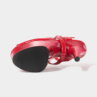Nouvelles sandales populaires d'été à talons hauts de 20 cm (8 po) rouges brillantes pour pole dance, plateforme, modèle de défilé, légères
