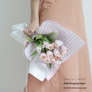 Papel de Regalo a Cuadros Aierflorist, Estilo Coreano, Popular en <span class=keywords><strong>Internet</strong></span>, Impermeable, Papel Ouya, Papel a Cuadros para Picnic de Verano - Product Image 5