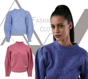 Suéter de Oficina Personalizado para Mujer, Invierno, Cuello Redondo, Tejido de Punto, Manga Farol, Cómodo para Uso Diario - Product Image 2
