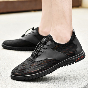 Chaussures d'été respirantes en maille pour hommes, chaussures de sport et de loisirs en maille, chaussures d'extérieur élastiques à bande perforée - Product Image 3