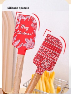 Creative Printed <b>Silicone</b> Spatula with Beechwood Handle, Cream Cake Spatula, <b>Baking</b> and Cooking Mixing Knife - Product Image 4