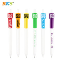 Bolígrafo de Gel de Plástico Personalizable de la Marca BKS, Color Negro, Ancho de Escritura de 0.5 mm, Logotipo Personalizado, No Borrable, para Promocionales