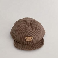 Gorra de Béisbol Deportiva con Visera Plana y Bordado de Oso Marrón para Bebés de 6 a 12 Meses