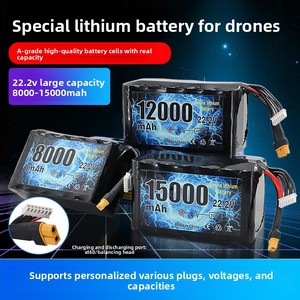 Batterie de drone agricole <span class=keywords><strong>15</strong></span> <span class=keywords><strong>000</strong></span> <span class=keywords><strong>mAh</strong></span>, taux de décharge élevé 10C, pack LiPo 22,2 V, configuration 6S3P pour drones de course FPV, provenance Chine - Product Image 5