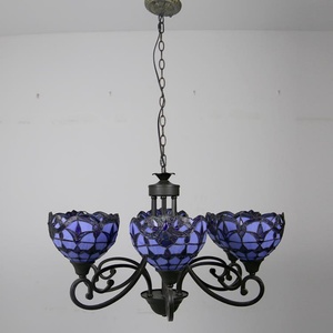LongHuiJing Rose Pendant Lamp 3Lights Tiffany Style Stained Art Glass Hanging <b>Light</b> Home Table Lamp Stained Glass Lamp - Product Image 6