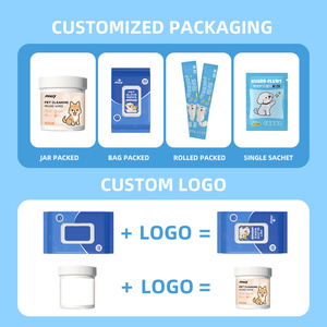 Logotipo personalizado Rinse Free Hypoallergenic Desodorizante Dog Luvas Toalhetes <span class=keywords><strong>Pet</strong></span> Limpeza Toalhetes De Banho - Product Image 4