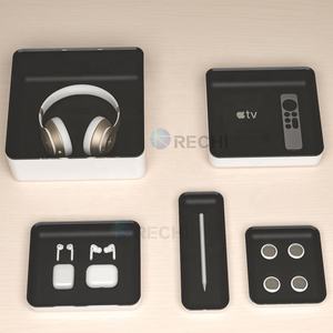 RECHI <span class=keywords><strong>Vitrine</strong></span> de vente au détail pour écouteurs audio en acrylique transparent personnalisé pour écouteurs sans fil véritable Boîte de présentation de stockage en acrylique noir - Product Image 2