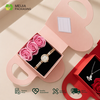 Boîte d'emballage de luxe personnalisée avec rabat pliable, poignée en forme de cœur, carte de vœux, cadeau de la Saint-Valentin, bijoux, vente en gros OEM ODM