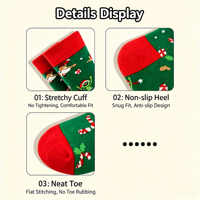Chaussettes d'été en coton jacquard pour homme, motif Père Noël sur surf, 200N, amusantes, tropicales, Noël, pingouin, renne, motifs variés, pour les fêtes