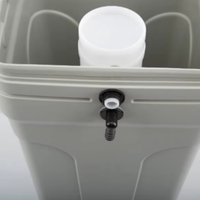 Adoucisseur d'eau, réservoir de saumure en PE 60L 100L 200L, réservoir de sel carré en plastique avec puits de saumure et vanne de sel