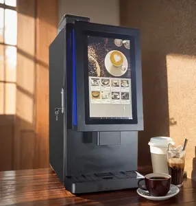 Mesin penjual kopi instan berdiri otomatis layar sentuh luar ruangan jalan