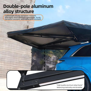 Auvent de voiture en forme d'éventail à 270 degrés, universel <span class=keywords><strong>pour</strong></span> SUV et tente latérale imperméable avec protection UV, extension de tente latérale de voiture 2,5 m - Product Image 2