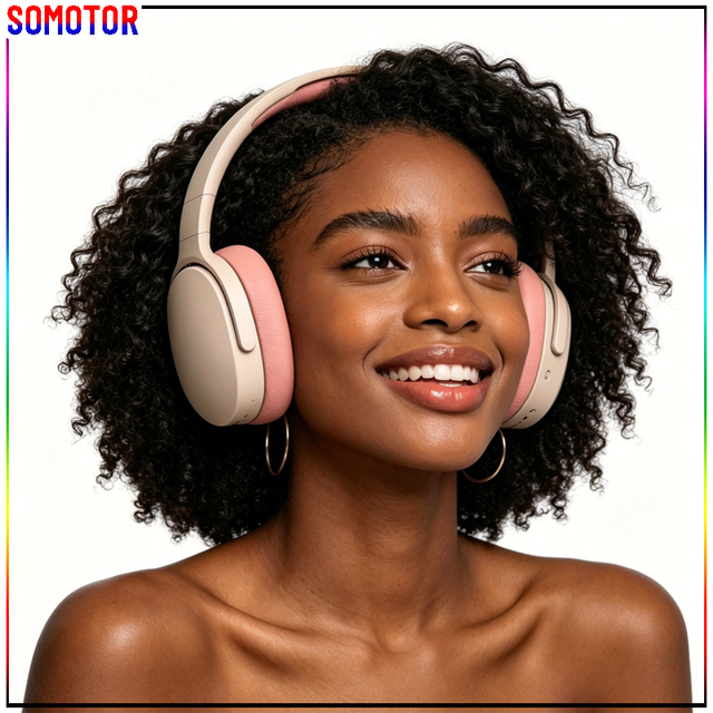 Trend Style Bluetooth Headphones with Soft Imitation Protein Leather Eye Cups for Travel Sports