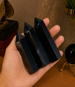 Puntas de Obsidiana Negra, Cristal Natural, Artículo Decorativo para Interiores, Colección, Exhibición y Venta al Por Mayor - Product Image 1