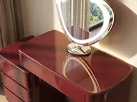 Tabouret de maquillage et chaise de coiffeuse éclairée de style nordique minimaliste avec panneau en bois pour appartement et hôtel