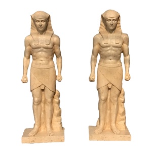 Estatua tallada a mano de mármol Beige <span class=keywords><strong>egipcio</strong></span> Natural, <span class=keywords><strong>escultura</strong></span> egipcia de tamaño real para jardín - Product Image 1