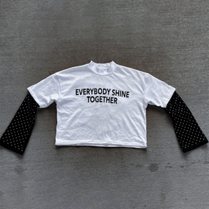 เสื้อยืดแขนยาวสองชั้นผ้าคอตตอนถักเนื้อหนา สไตล์ลำลองสตรีทแวร์ ประดับคริสตัลและโลโก้สั่งทำพิเศษสำหรับผู้ชาย - Product Image 2