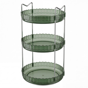 Cosmetic <b>Storage</b> Rack 3 Tier Rotating Desktop Organizer For Skincare Makeup Bathroom <b>Dressing</b> <b>Table</b> - Product Image 2