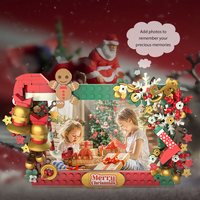 Jouet de construction de bonhomme de neige de Noël HW avec couronne et briques pour enfants - Jouet éducatif classique à faire soi-même