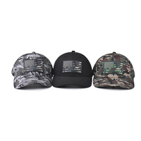 Casquette de baseball en PVC avec patch drapeau USA de haute qualité, perforée, séchage rapide, style trucker, visière incurvée, casquettes snapback pour hommes, pour l'extérieur