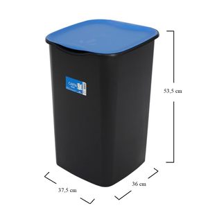 Ensemble de bacs de tri des déchets 4x50L 37,5x36x53,5cm Jaune Vert Bleu Gris avec couvercles, pour le stockage des déchets recyclables - Product Image 2