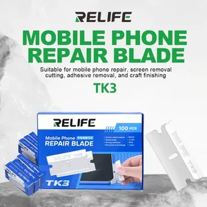 Cuchillas RELIFE <span class=keywords><strong>TK3</strong></span> (100 unidades/caja) para reparación de teléfonos móviles, eliminación de pegamento OCA, limpieza de LCD, separación/eliminación de pegamento/herramienta de corte - Product Image 2