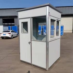 4.92ft X 6.56ft X 7.54ft White Blue Tiny House Prefab Portable Office Security Kiosk Sentry Booth Warehouse Office Building - Product Image 4