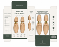Embauchoir en bois personnalisé réglable à ressort anti-plis, avec support de logo, pour chaussures à bout fendu, absorption d'humidité et rangement
