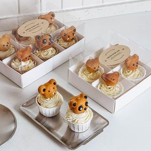 Caja para postres de cuatro/seis compartimentos, caja para pasteles de seis compartimentos, caja para mousse y muffins de nueve compartimentos, caja de embalaje de papel para vasos. - Product Image 3
