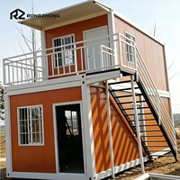Maison modulaire démontable en conteneurs, maison en bois, maison en conteneurs à 2 étages, maison de vie en plein air