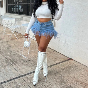 Trending Summer Shorts <strong>Women</strong> Denim <strong>Stretchy</strong> Shorts <strong>Jeans</strong> High Fashion Denim Street Wear Denim Shorts - Product Image 1