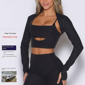 Wholesale Breathable Plus Size Yoga Workout Tops for Women Seamless Sportswear with Front Logo - Product Image 1