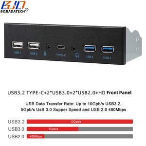 Bir 10Gbps tip-c + 2*5Gbps USB 5.25 + 2 USB PC bilgisayar + HD ses mikrofon jakı ile 3.0 "2.0 kılıf masaüstü ön Panel - Product Image 2