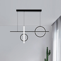 Suspension Lumineuse Moderne LED Ronde Longue pour Salon Maison Simple Plafonnier Pendentif Îlot de Cuisine